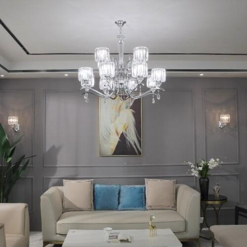 Crystal chandelier villa duplex building hotel lobby apartment hollow high ceiling living room lamp headlight