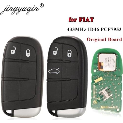 Jingyuqin 2/3Button Smart Remote Key 433MHz ID46 PCF7953 CHIP for Fiat Ottimo 500L Remote Control Original Factory Genuine Parts