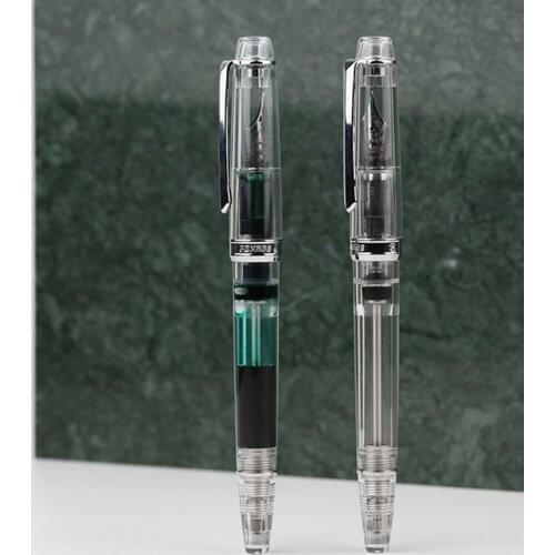 Mojiang PENBBS 268 Vacuum Filling Fully Transparent Fountain Pen Resin Iridium M Nib Writing Gift Pen Office Supplies
