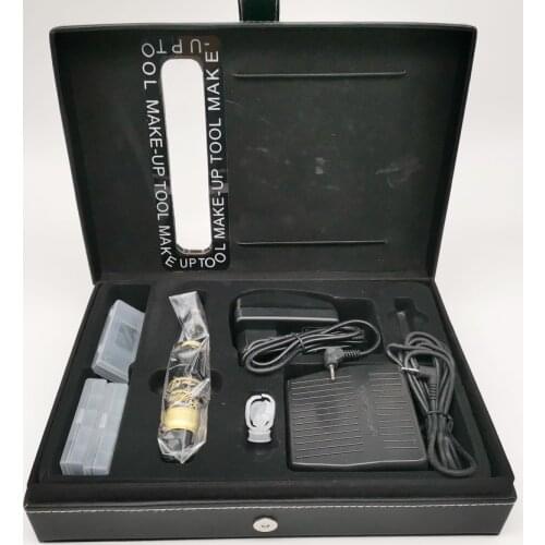 New Tattoo Permanent Makeup Machine Kit Eyebrow lip permanent makeup kit Tattoo Needle Tip Power Supply Set Cosmetic