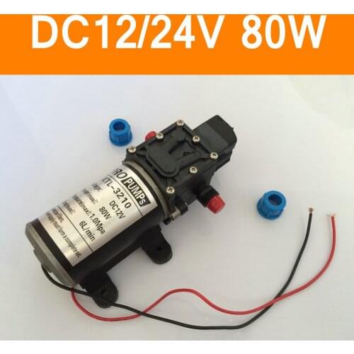 2017 Hot DC12V 24V 80W High Pressure Micro Diaphragm Water Pump Automatic Switch 6L/min Heavy Duty Home Car Garden 3210 DC Motor