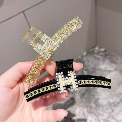 Fashion Girls rhinestone pearls flowers Hair Claws Beam Hairpin Women Hair Accessories Beauty Hair Crab Clamp Headwear Hair Clip