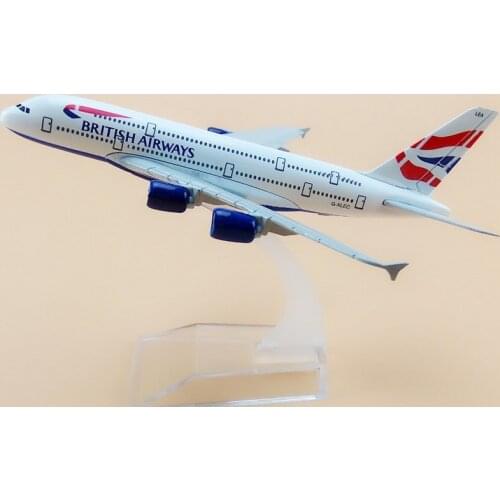 20cm plane model Boeing 380 British Airways aircraft A380 Alloy simulation airplane model for kids toys Christmas gift