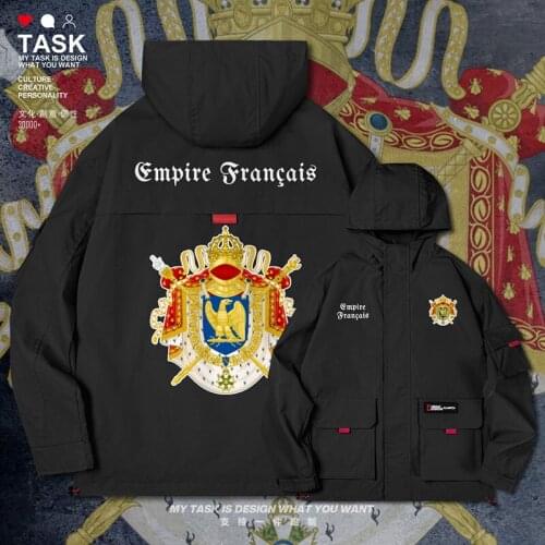French Empire national emblem men jacket hooded for men clothing mens casual coat chaquetas hombre top mens clothes autumn