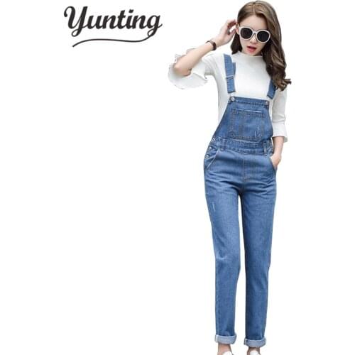 2021 New Women Denim Overalls Stretch High Waist Long Jeans Pencil Pants Rompers Jumpsuit Blue Jeans Playsuit