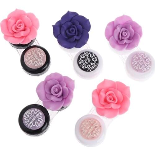 New Travel Portable Cute Lovely Flower Contact Lens Container Case Holder Box