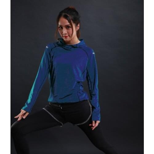 Autumn Thin Women Running T Shirts Gym Fitness Long Sleeves Sweatshirts Quick Dry Training Breathable Hood Sports Yoga Clothing