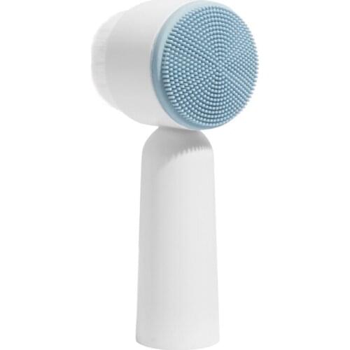 Portable Double Side Facial Cleanser Brush Silicone Soft Hair Face Massage Washing Brush Blackhead Remover Skin Care Tool