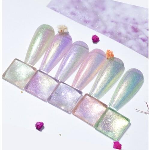 BOZLIN 6 Colors Transparent Nail Gel Polish Dazzling Gel New Glitter Bright Colorful Sequins Flash For Nail Art Salon Design