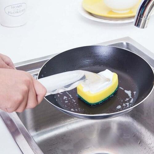 With Refill Liquid Soap Dispenser Scrubber Cleaning Products Washing Cleaning Brush Replaceable Couring Pad Sponge Kitchen Dish