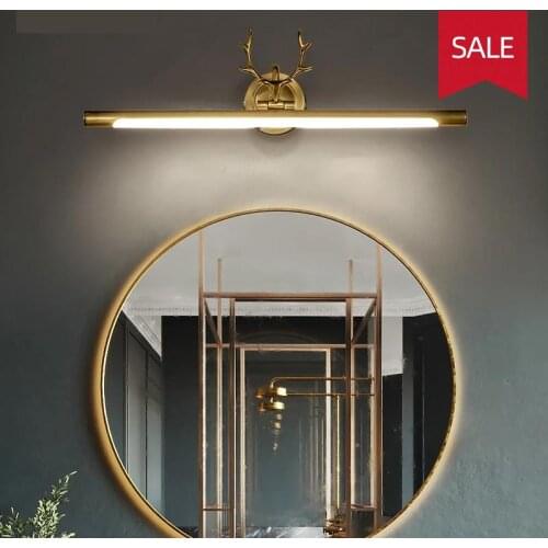 Modern LED Mirror Light for Washroom Makeup Vanity Cabinet Black/Gold Antlers Bathroom Amenities Decor Wall Lamp Indoor Lighting