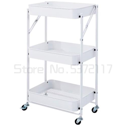 Trolley rack kitchen bedroom baby portable snack storage rack multi floor foldable rack