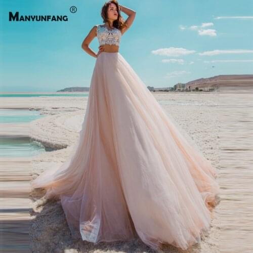 Elegant O-Neck Sleeveless Chapel Train Wedding Dress for Women High-End Embroidery Appliques Tulle Button Bridal Ball Gown