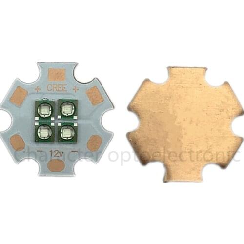1pcs/lot Cree XPE 4Chip 3V/6V/12V LED Green 520-525nm Emitter instead of MCE XML LED with 20MM Cooper PCB