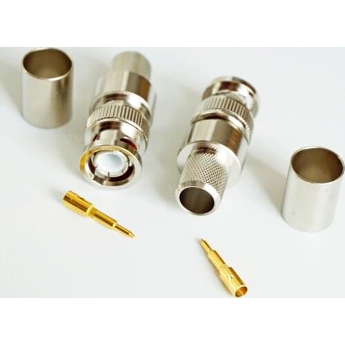 1X Pcs Q9 BNC Male Plug RF Coax Connector Socket Crimp for LMR400 RG8 RG213 RG214 7D-FB Cable RF Coaxial Straight Nickel plated