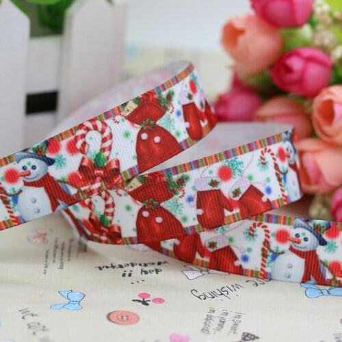 7/8'' Free shipping christmas printed grosgrain ribbon hair bow diy party decoration wholesale OEM 22mm B298
