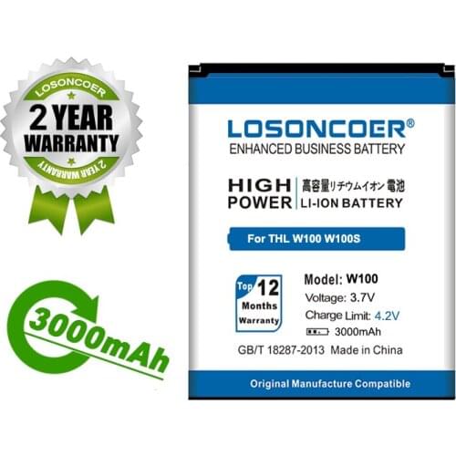 LOSONCOER Battery 3000mAh For THL W100 Battery W100S W100 Phone