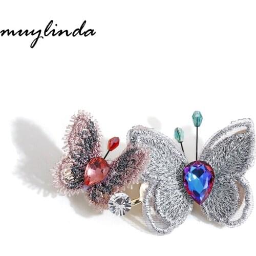 Muylinda Butterfly Brooch Jewelry Vintage Crystal Brooches For Women Flower Broach Pin Bouquet Gift For Women