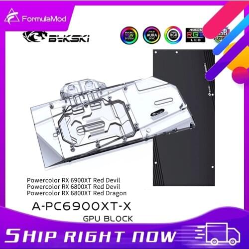 Bykski RX 6900XT GPU Water Block For Powercolor RX 6900XT 6800XT Red Devil / Red Dragon , Graphic Card Cooler A-PC6900XT-X