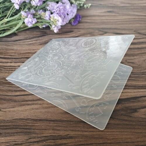 Clock Plastic Embossing Folders Scrapbooking For Card Making Supplies Album Paper Crafts Decoration