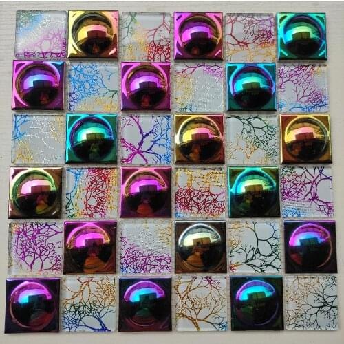 Electroplated Ceramic Art Glass Mosaic Tiles, for Bathroom Kitchen Backsplash fireplace Showroom Cabinet wallpaper deco