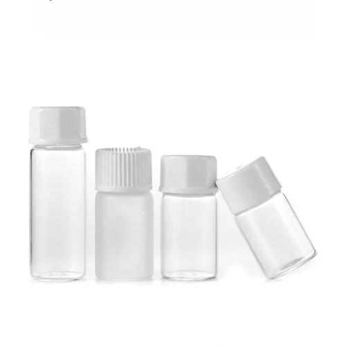 60PCS 1ml 2ml 3ml 4ml 5ml Mini Clear Glass Essential Oil Bottle Thin Glass Small Perfume Oil Vials Sample Test Bottle Glass Jar