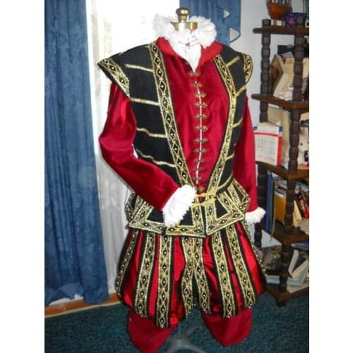 Queen Elizabeth Tudor Period king henry lord tudor Men Royal Court Cosplay Costume outfit custom made