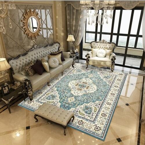 Living Room Printed Carpets Parlor Decorative Non-Slip Carpet Modern High-Density Coffee Table Large Rugs Washable Rectangle Rug