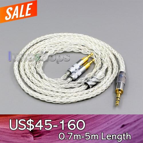 LN006427 99% Pure Silver XLR 2.5mm 4.4mm 3.5mm 8 Core Headphone Earphone Cable For Sennheiser HD700