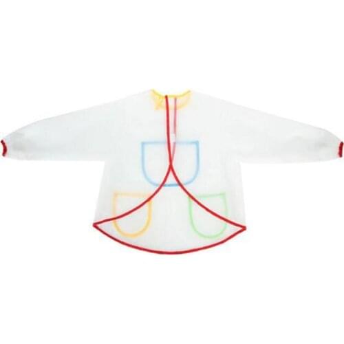 Multi-Pocket Waterproof Baby Clear Long Sleeve DIY Artist Painting Smock Apron
