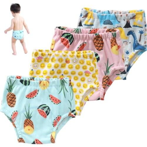 Baby Cotton Training Pants Panties Baby Diapers Reusable Cloth Diaper Nappies Washable Infants Children Underwear Nappy Changing