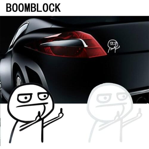 Cartoon Middle Finger Car Sticker for Skoda Rapid Octavia A7 A5 2 Fabia Kodiaq karoq Superb Mitsubishi Lancer 10 Accessories
