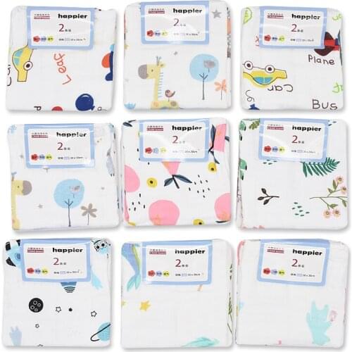 30x30cm 2Pcs/Lot Muslin Cotton Six Layers Baby Bibs Girls Boys Cloth Babador Feeding Burp Towel Scraf Bibs Newborn Diaper