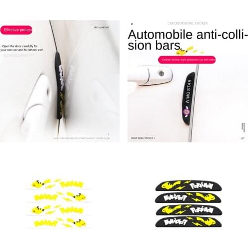 Pokemon Pikachu Is Suitable for Car Door Bumper Protector Car Anti-collision Strip Rearview Mirror Anti-scratch Car Sticker