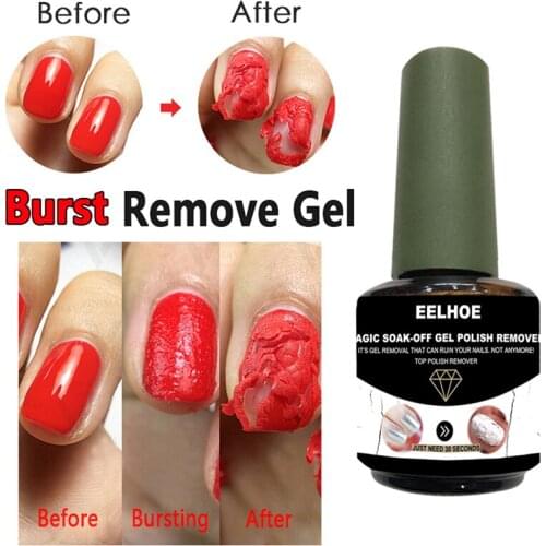 15ml Professional Nail Gel Polish Remover Healthy Fast Soak Off Gel Nail Polish UV Base Top Coat Burst Glue Magic Remover TSLM
