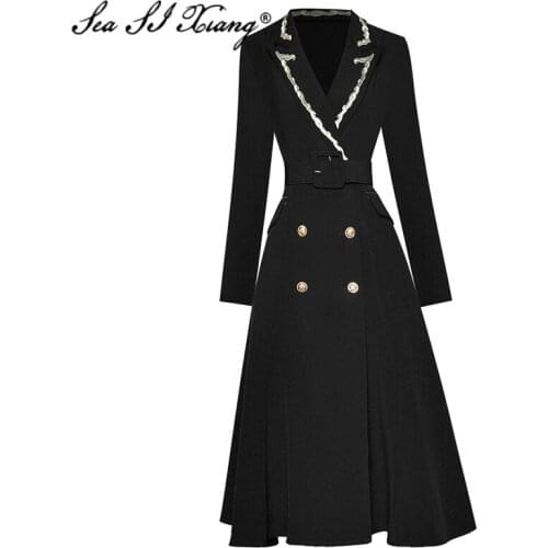 Seasixiang Women's Trench Coats