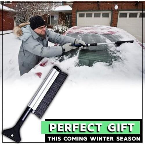 Winter Car Windshield Ice Scraper Glass Snow Brush Extendable Stainless Steel Snow Remover Cleaner Tool Broom Wash Acces