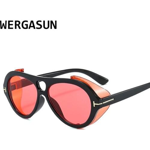 WERGASUN Classic Punk Sunglasses Men Brand Designer Sunglasses Women Vintage Sun Glasses for Men Punk Oculos De Sol Gafas UV400