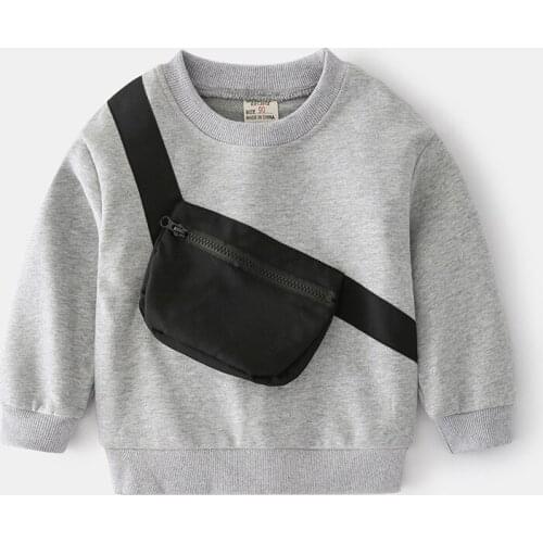 Sports Element Soft Long Sleeve Hoodless Sweatshirt 2021 Autumn Clothes For Boys Comfortable Breathable Kids Tops Tees