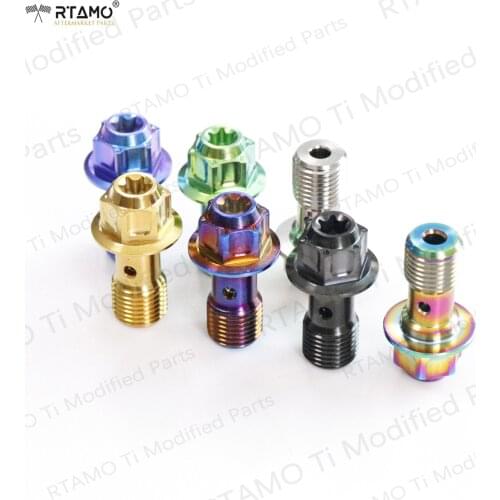 Titanium Banjo Bolts M10x1.0/1.25Px19 Hollow Head Screws For Brake Hose Line Master Cylinder Motorcyle Parts