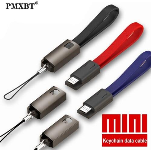 KeyChain USB Cable Short Portable Data Cable Fast Charging For Samsung Huawei Xiaomi 22CM Mobile Phone Charger Micro USB C Cord
