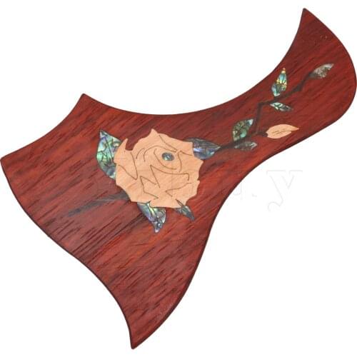 Yibuy Peony Pattern Double-Sided Adhesive Wood Guitar Pickguard