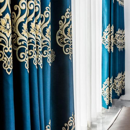 European Style Blackout Window Curtains Shade Thickening Custom Curtain Finished Living Room Bedroom Curtain Fabric