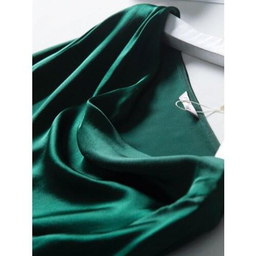 Real Silk Elegant Summer Party Dresses for Women Casual Fashion Midi Dress Solid Vestidos De Verano A2262 Pph429