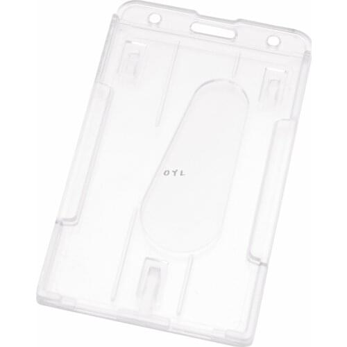 Hard Plastic ID Access Card Cover Credit Card Case Badge Holder Double Side