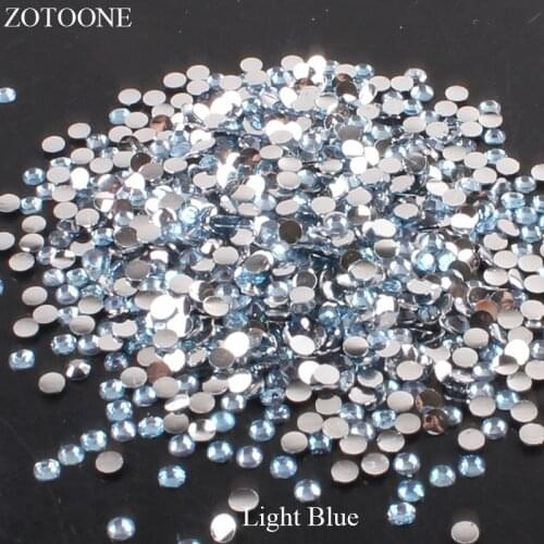ZOTOONE Resin Light Blue Rhinestones DIY Mobile Phone Nail Art FlatBack Non HotFix Crystal Strass Stones For Clothes Decoration