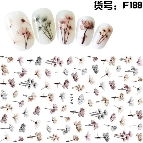 1pc Summer Sticker Nail Art Decorations Butterfly Decals 3D Adhesive Stickers Woman Face Fruit Foil Manicure Wrap