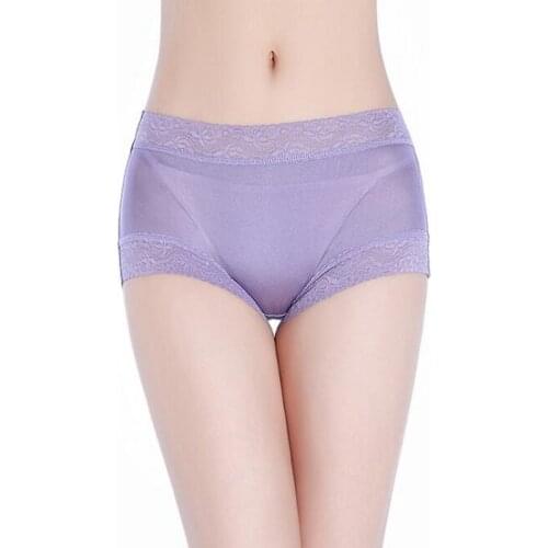 1PC 100% Pure Silk Knit Womens Full Coverage Panties Underwear Lingerie Boyshort M L XL 2XL SS001