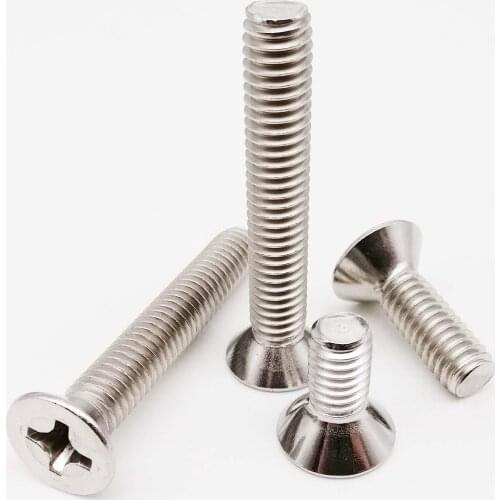 10/50pcs UNC 2#-56 4#-40 6#-32 8#-32 10#-24 US Coarse Thread 304 Stainless Steel Cross Phillips Flat Countersunk Head Screw Bolt