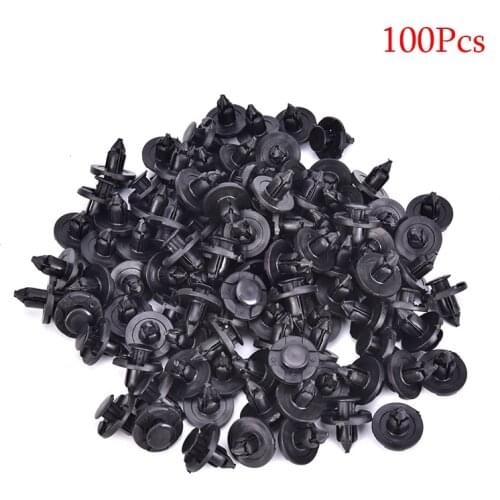 100Pcs 8mm Plastic Rivet Fastener Mud Flaps Bumper Fender Push Clips fastener clip Automobiles